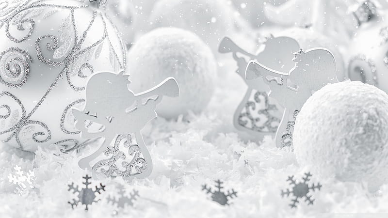 White Christmas, graphy, holidays, Xmas, abstract, softness, ornaments ...
