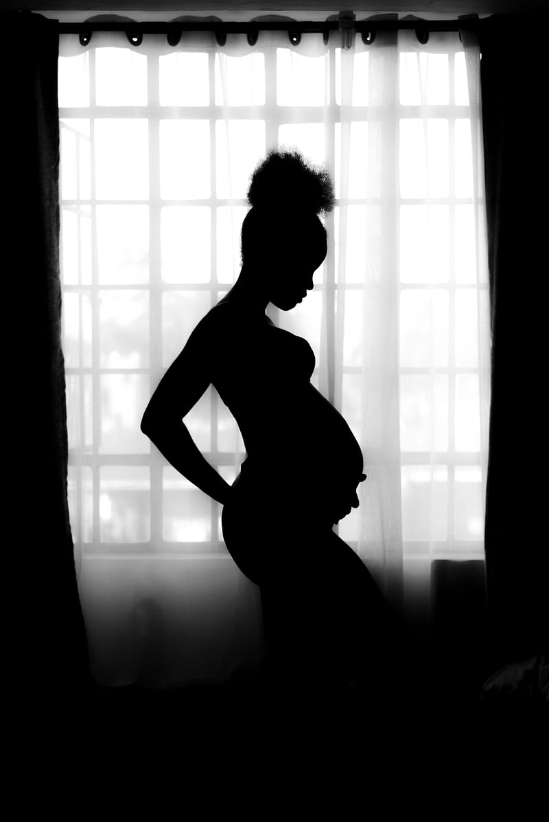 silhouette of pregnant woman, HD phone wallpaper