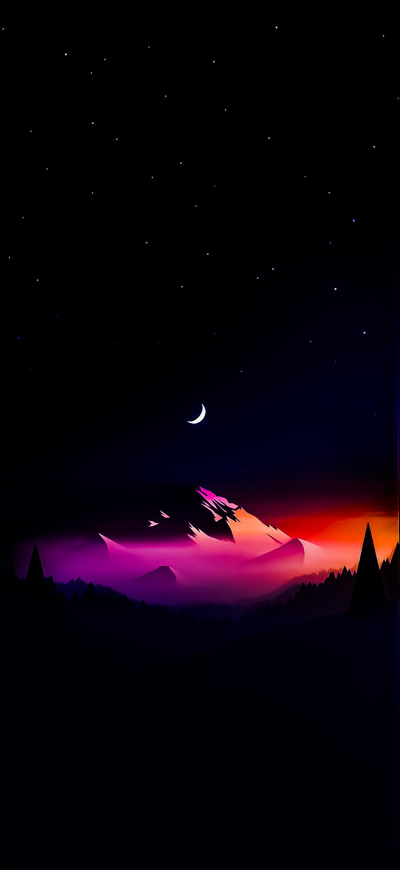 PIKA AMOLED, night, sky, starry, HD phone wallpaper