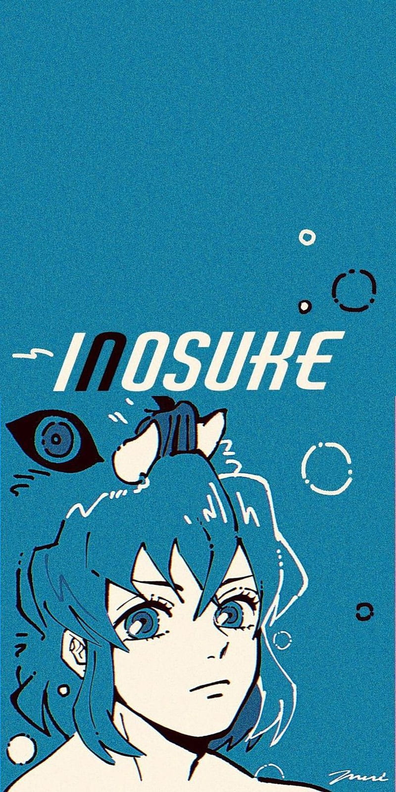 Inosuke, anime, blue, demonslayer, girl, lockscreen, wallpape, HD phone wallpaper