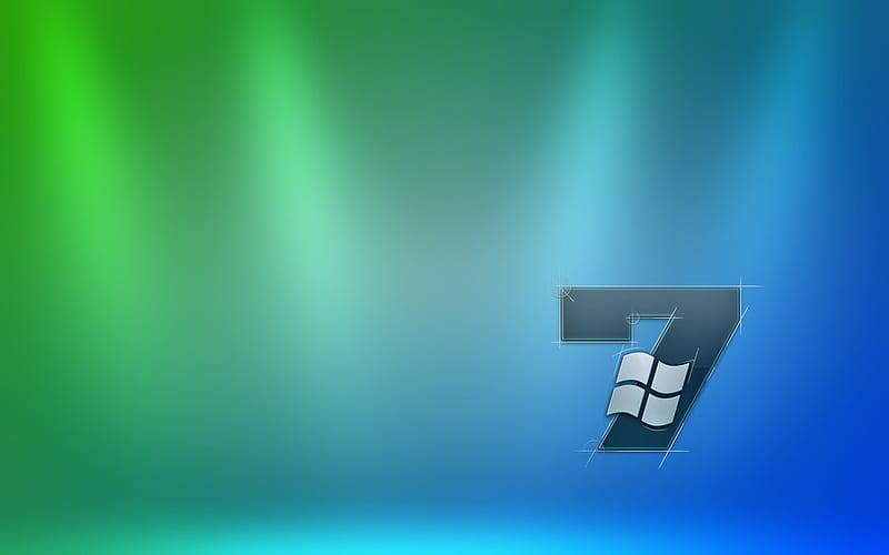 seven, logo, abstract background, windows 7, HD wallpaper