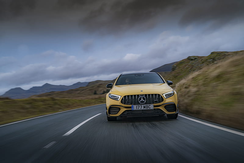 Mercedes-Benz, Mercedes-Benz AMG A45, Car, Hatchback, Vehicle, Yellow Car, HD wallpaper