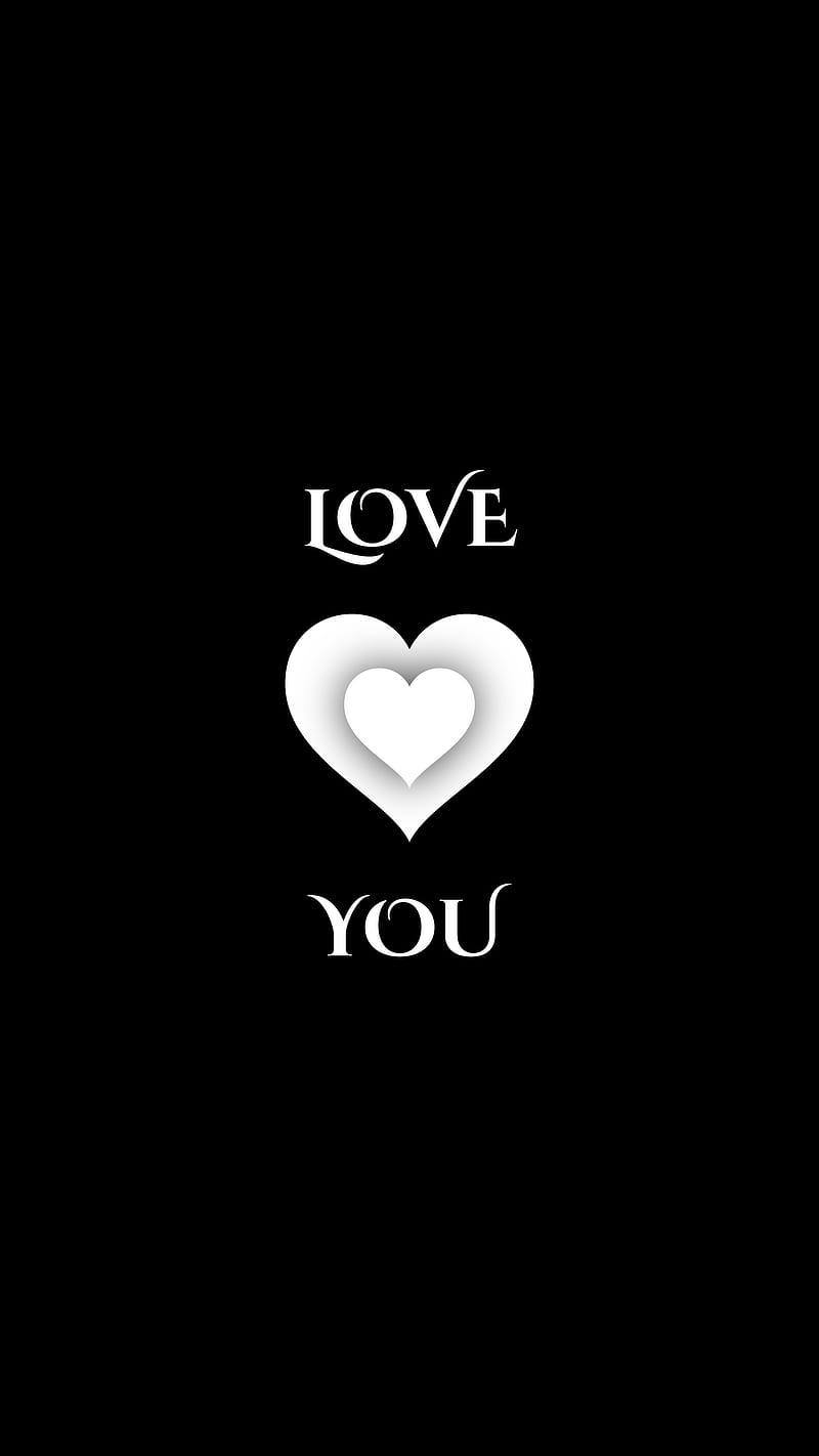 Love you, black, feelings, heart, i love you, no love, romantic, white, HD phone wallpaper