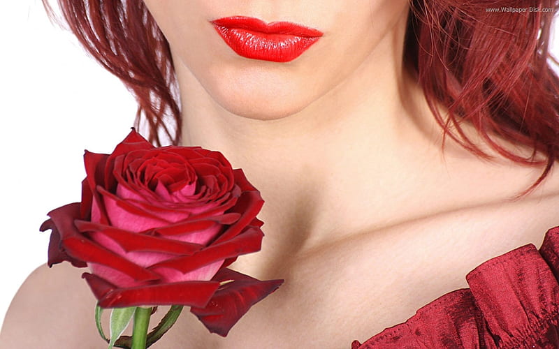Red, rose, flower, lips, woman, lipstick, HD wallpaper | Peakpx