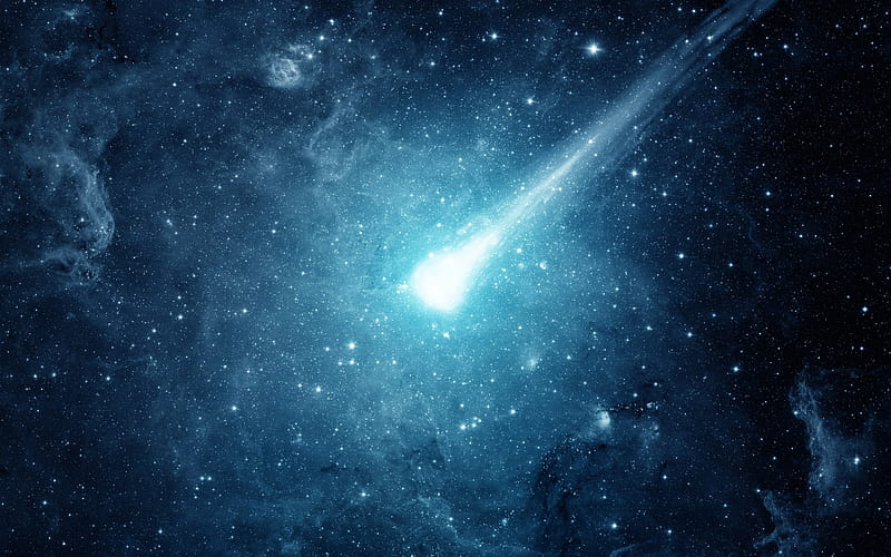 Meteor Blue Light, blue, light, digital-universe, HD wallpaper