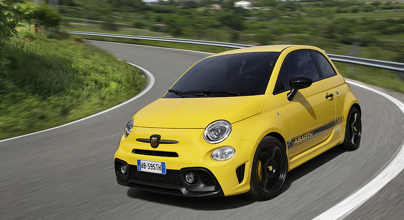 17 Abarth 595 Color Modena Yellow Front Three Quarter Car Hd Wallpaper Peakpx