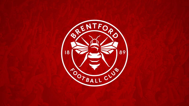 Emblem Logo Soccer In Red Background Brentford F.C, HD wallpaper