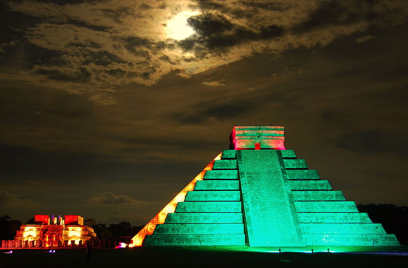 Kukulkan, yucatan peninsula, mexico, chichen itza, pyramids, pyramid of kukulkan, HD wallpaper