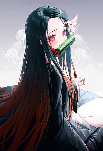 Cool Charming Anime Girl Black Hair Stock Illustration 2338627123