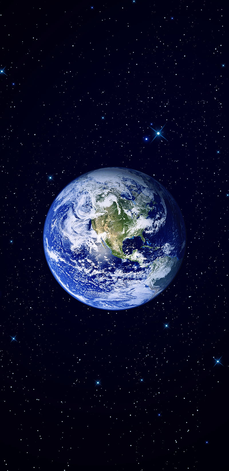 Earth, sky, stars, blue, black, space, galaxy, world, HD phone wallpaper