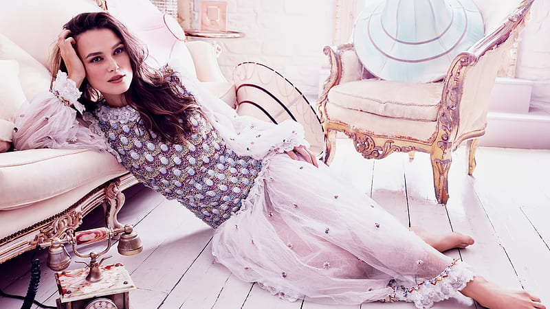 Keira Knightley british actress, Harpers Bazaar, beauty, HD wallpaper
