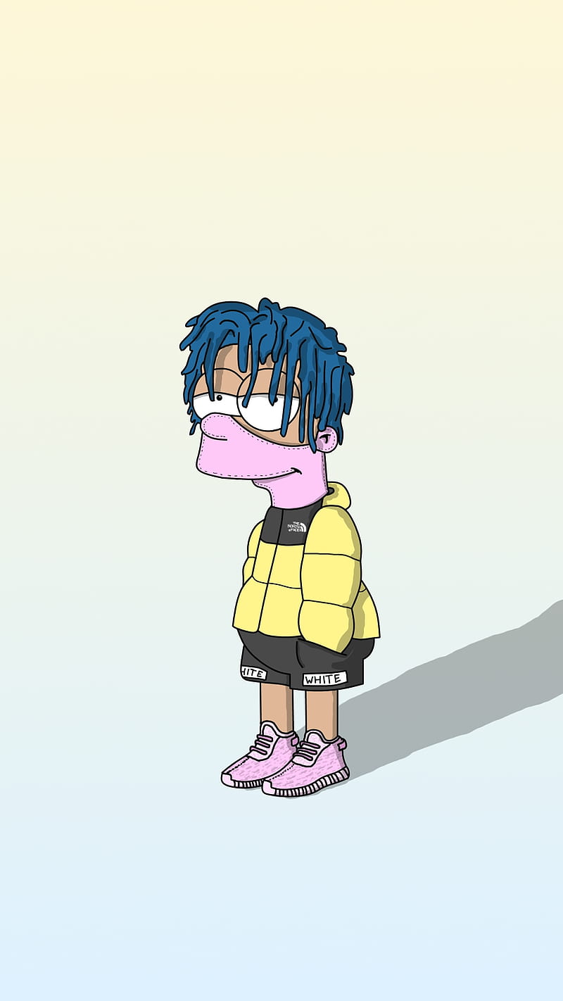 Hypebeast Bart, yeezy, thenorthface, bart simpson, simpsons, offwhite, mask, dreads, HD phone wallpaper