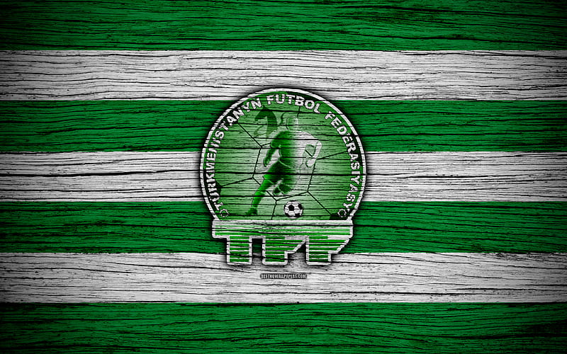 Turkmenistan national football team logo, AFC, football, wooden texture, soccer, Turkmenistan, Asia, Asian national football teams, Turkmenistan Football Federation, HD wallpaper