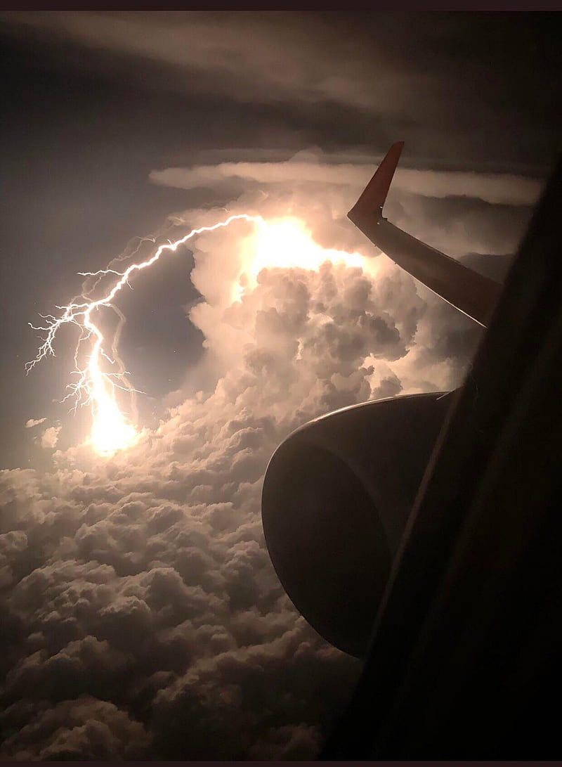 Lightning, aeroplane, airplane, plane, HD phone wallpaper