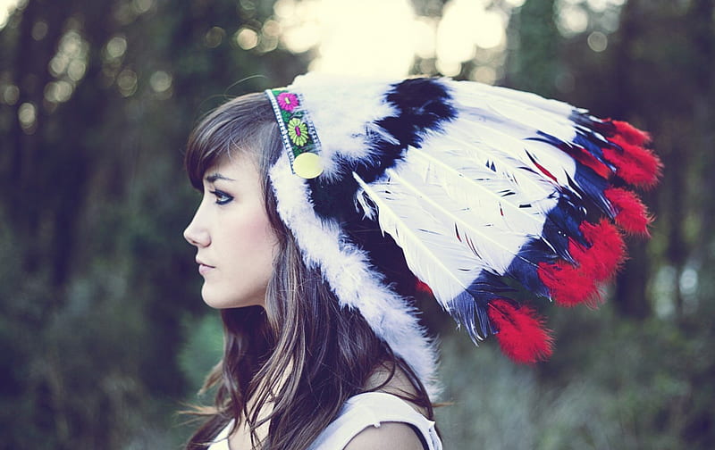 modern native girl, american art, indian, people Native, painthing chief, HD wallpaper