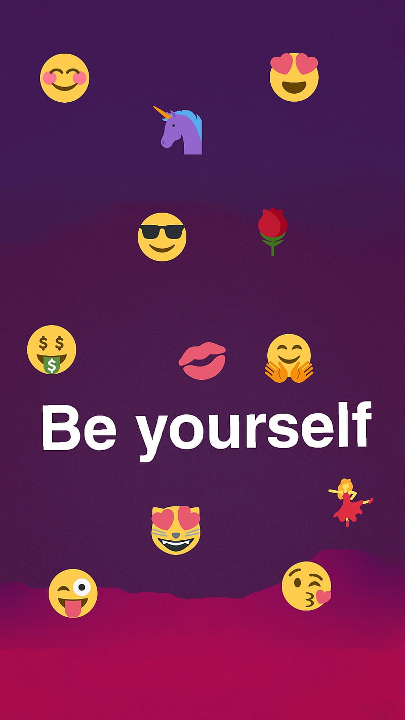 Be Yourself Emoji, black, cute, frogs, hello, pink, unicorn, unicorns, HD phone wallpaper