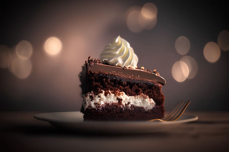 Piece of chocolate cake, Cake, Cream, Delicious, Food, HD wallpaper
