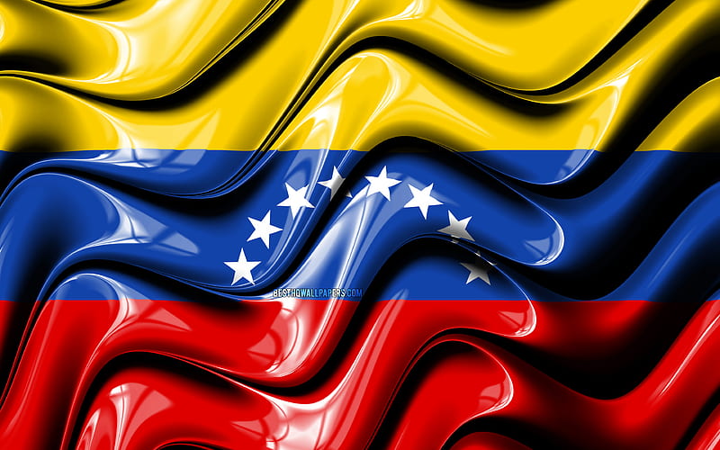 Venezuelan flag South America, national symbols, Flag of Venezuela, 3D art, Venezuela, South American countries, Venezuela 3D flag, HD wallpaper