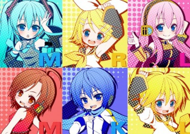 Vocaloid team, vocaloid, luca, hatsune, Merguerine, luka, rin, miku, HD ...