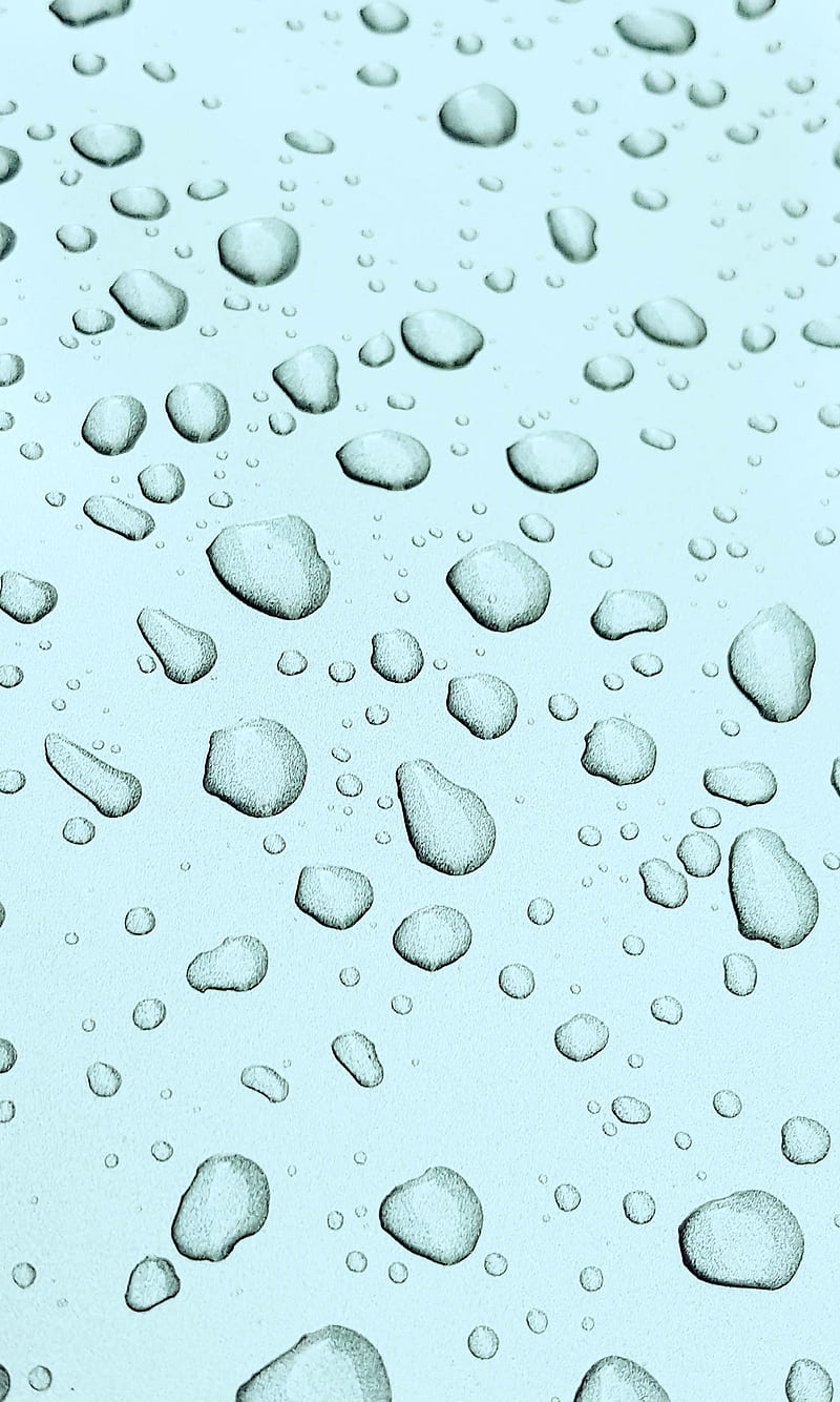 Drops, droplets, green, moist, surface, water, HD phone wallpaper