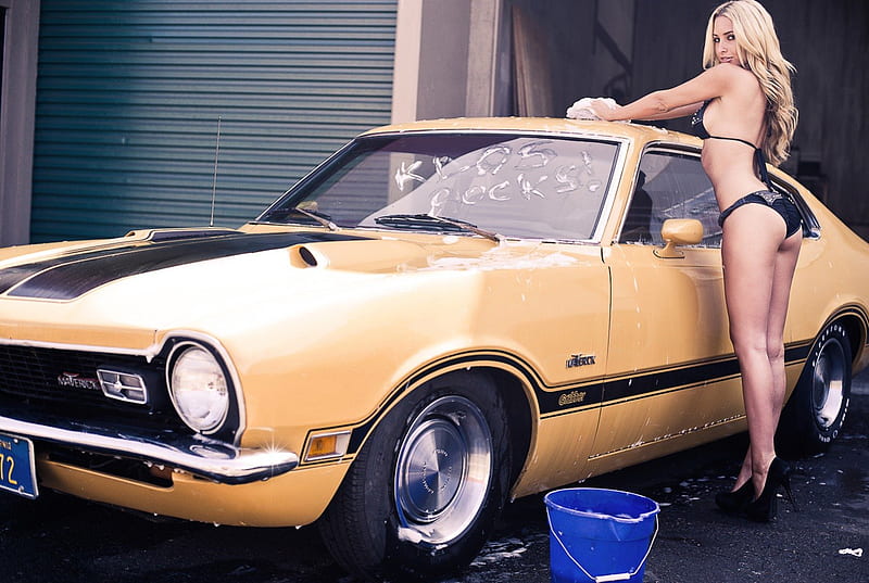 car wash, hot, babe, model, woman, HD wallpaper