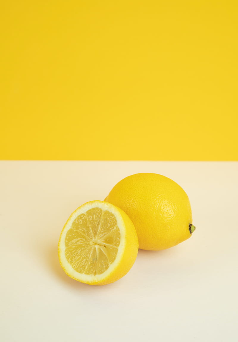lemon, fruit, citrus, minimalism, yellow, HD phone wallpaper