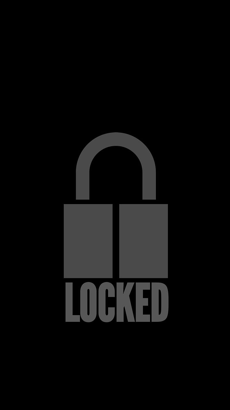 Locked screen, black, lock, simple, transparent, HD phone wallpaper