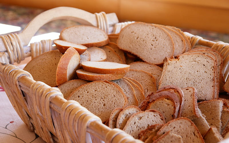 Lots of bread for all, graphy, food, basket, healthy, bread, abstract, HD wallpaper