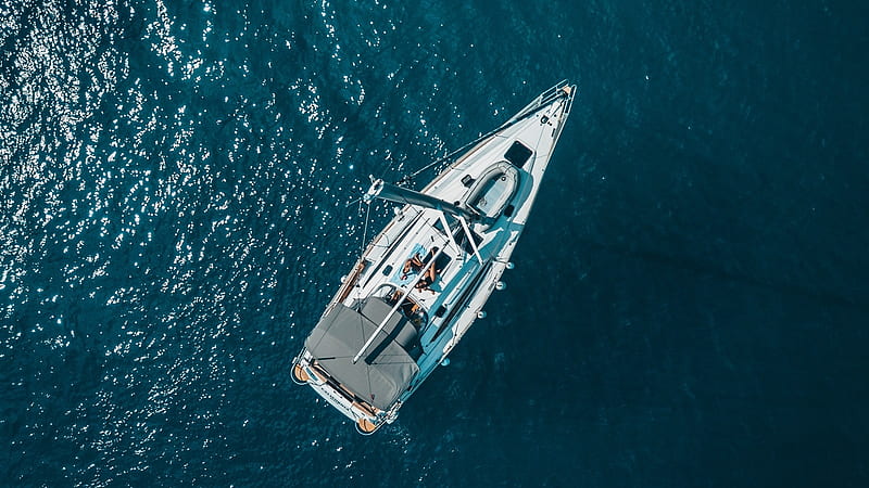 Aerial view, mast, boat, ocean, sail, HD wallpaper | Peakpx