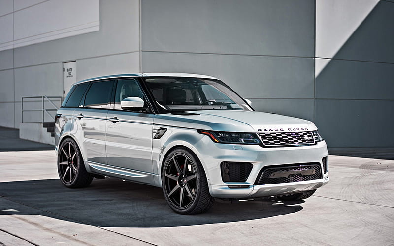 Land Rover, Range Rover Sport, 2018, silver SUV, exterior, front view, tuning, British cars, HD wallpaper