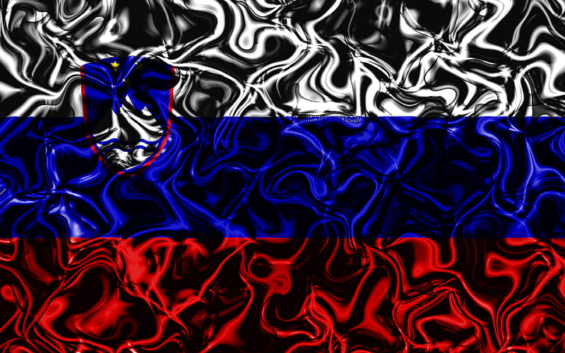 Flag of Slovenia, abstract smoke, Europe, national symbols, Slovenian flag, 3D art, Slovenia 3D flag, creative, European countries, Slovenia, HD wallpaper
