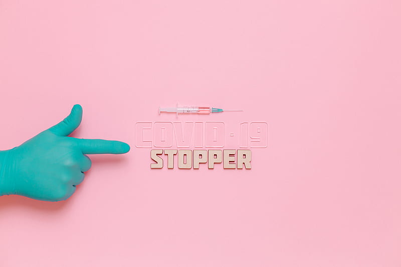 Covid-19 Stopper Text on Pink Background, HD wallpaper
