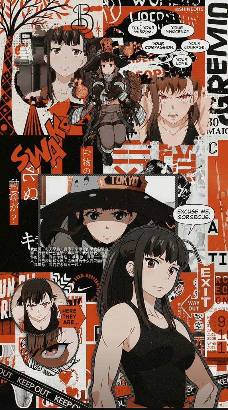 Fire force, anime, maki oze, HD phone wallpaper
