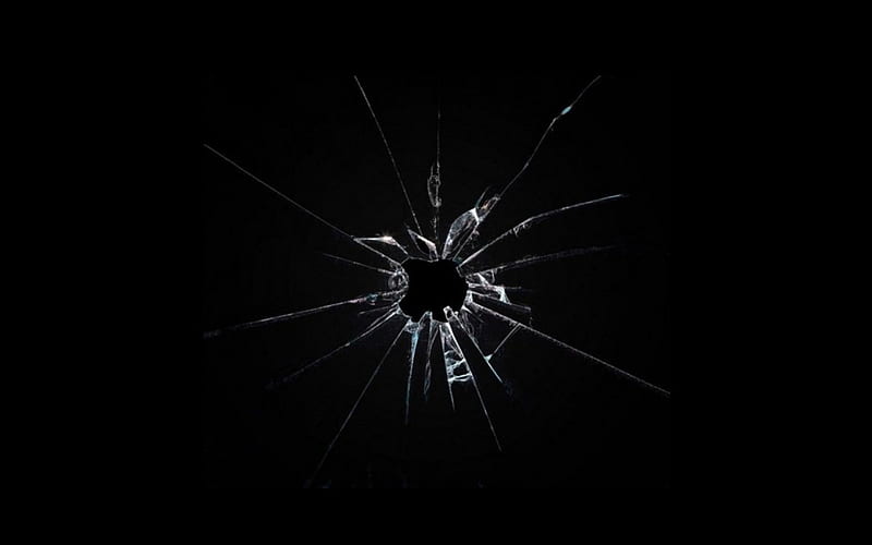 Broken glass, glass, cracked glass, black, broken, HD wallpaper