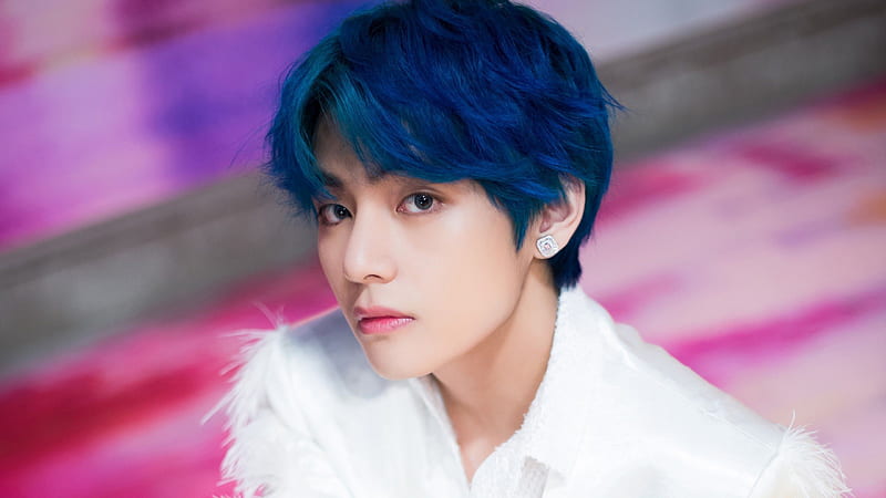Kim Taehyung Blue Hair Desktop Wallpaper - wide 3