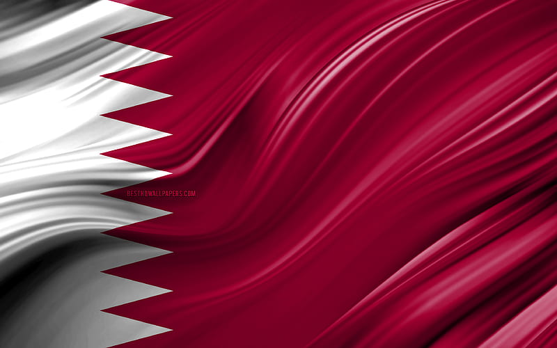 Qatari flag, Asian countries, 3D waves, Flag of Qatar, national symbols, Qatar 3D flag, art, Asia, Qatar, HD wallpaper