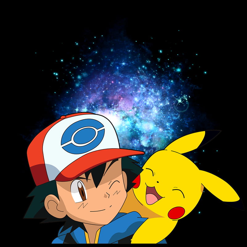 Pokemon, anime, black, galaxy, man, one, pikachu, super, HD phone wallpaper
