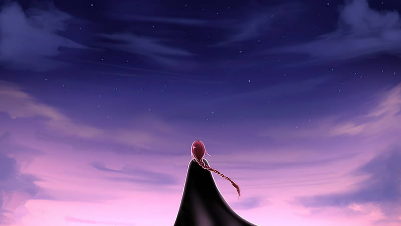 Alone Girl Looking At The Sky , alone, artist, artwork, digital-art, HD wallpaper
