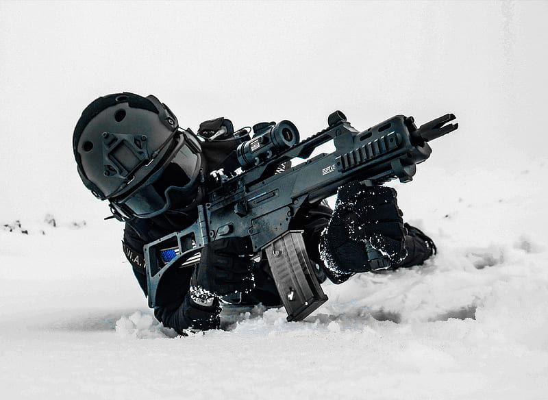 Swat on the snow, new, police, rainbow, special force, HD wallpaper