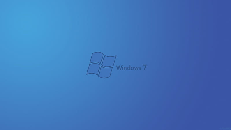 Windows 7 Blue, solid, 7, microsoft, plain, windows, 3d, simple, blue, HD wallpaper