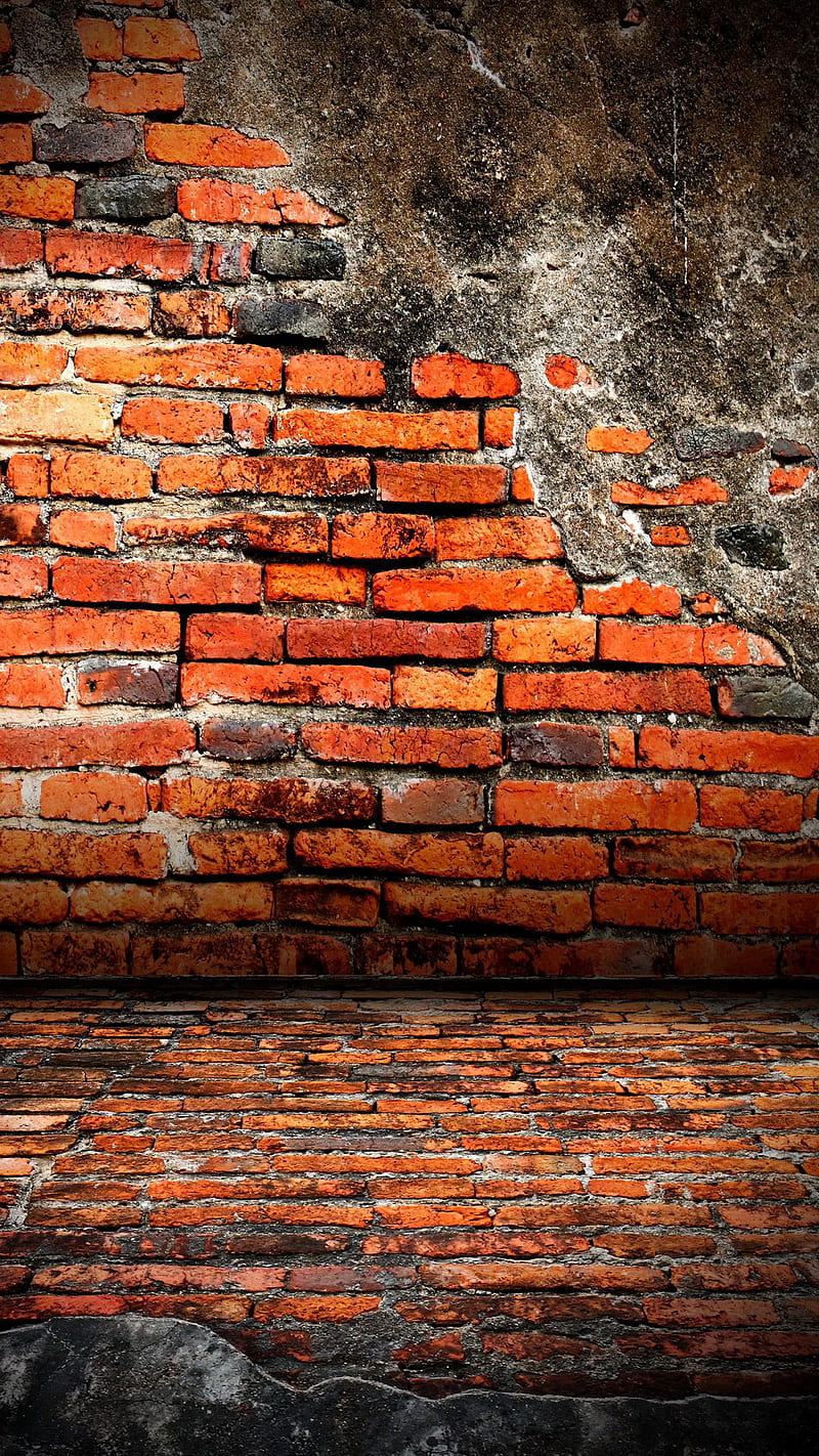 Brick Wall, brick, grunge, old, wall, HD phone wallpaper