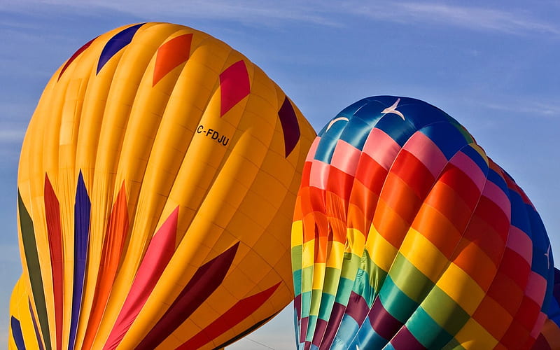 Colorful hot air balloon envelopes, HD wallpaper