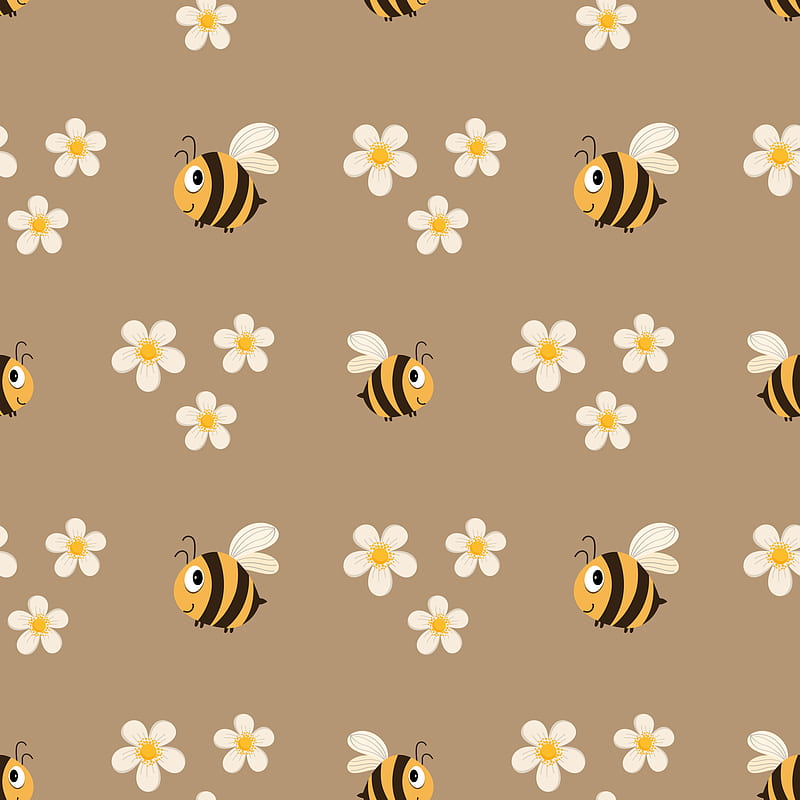 Premium Vector  Seamless pattern cute bees and honey jar for wallpaper  textile background or surface design