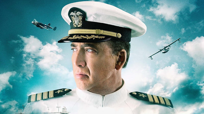USS Indianapolis: Men of Courage (2016), Men of Courage, airplane, Nicolas Cage, movie, USS Indianapolis, white, blue, hat, HD wallpaper