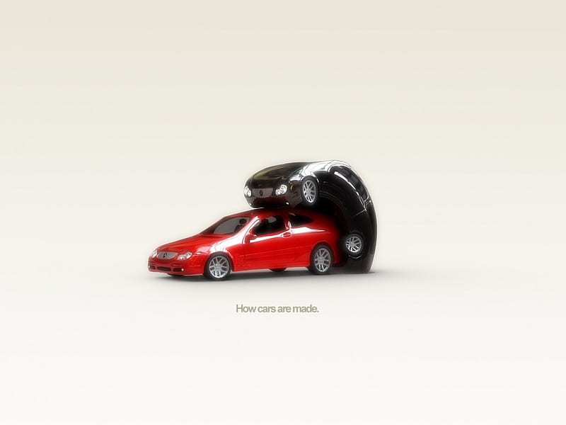 how cars are made , abstract, cg, HD wallpaper