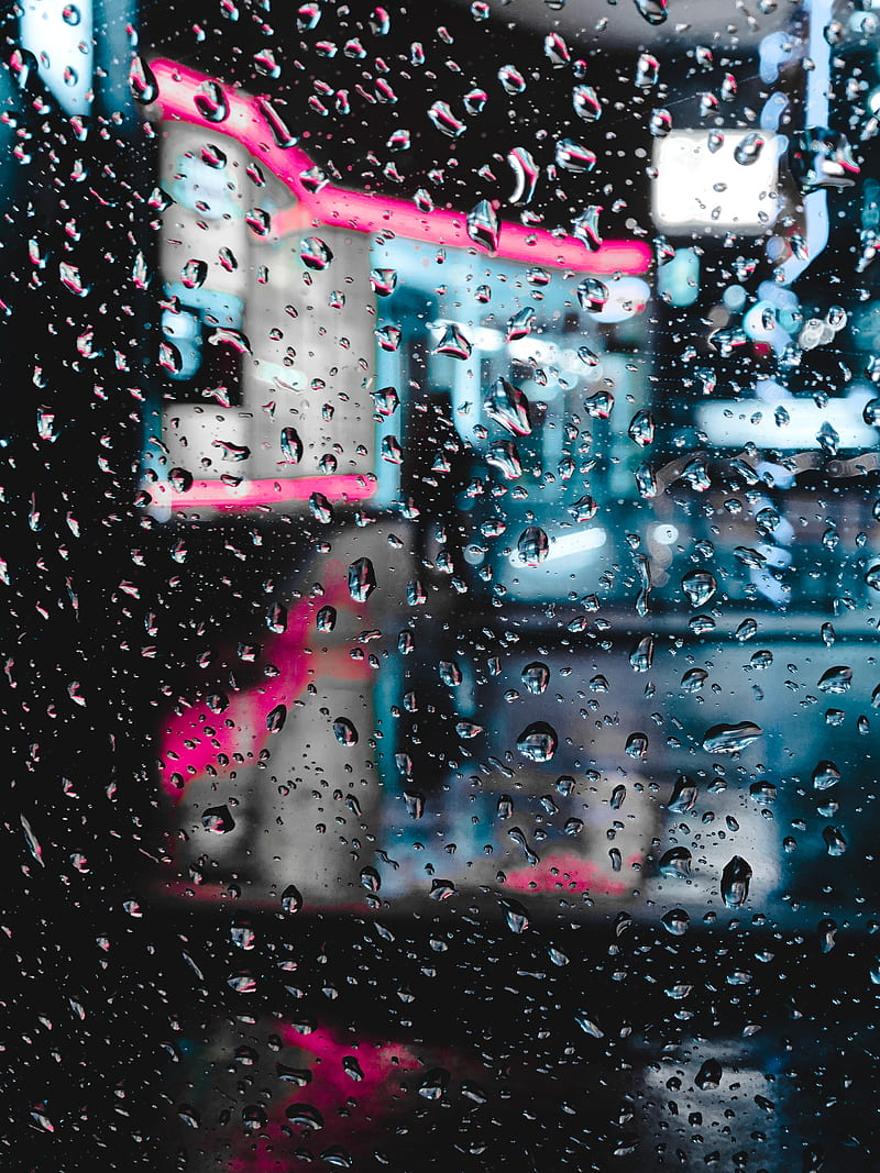 glass, wet, drops, macro, light, HD phone wallpaper