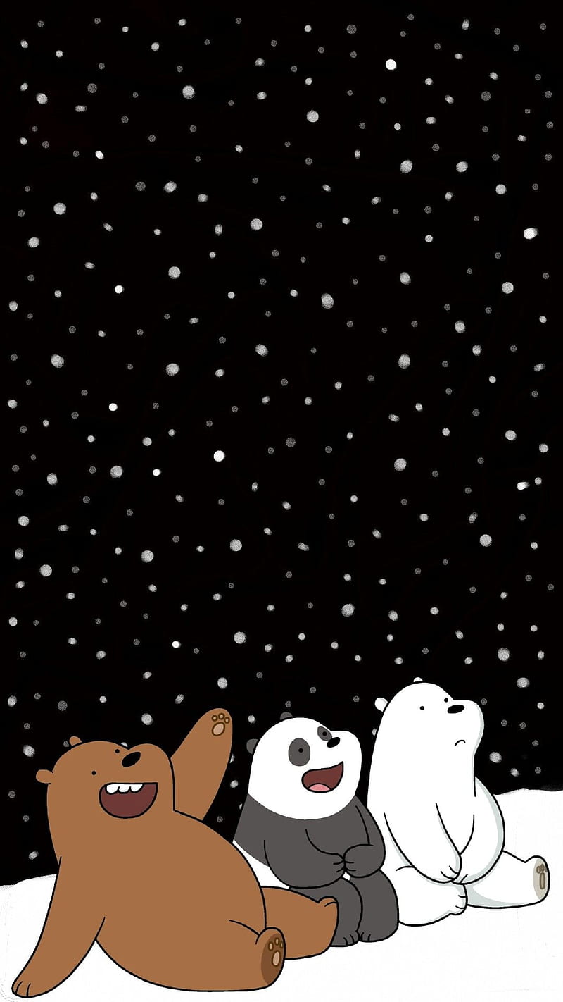 Winter Bears, happy, snow, we bare bears, HD phone wallpaper | Peakpx