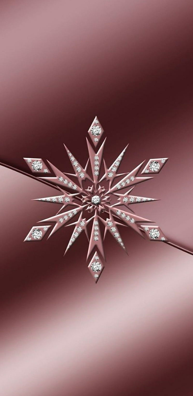 Snowflake, christmas, gold, pink, rose, star, winter, xmas, HD phone wallpaper