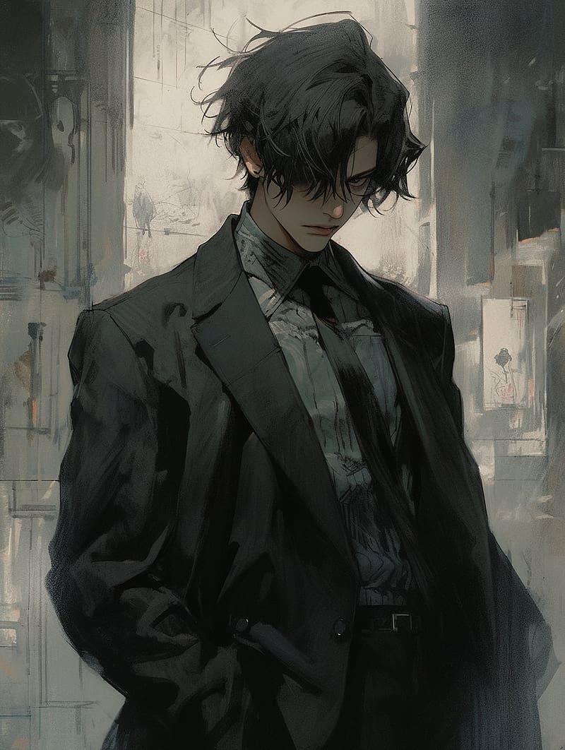 boy, suit, tie, anime, HD phone wallpaper