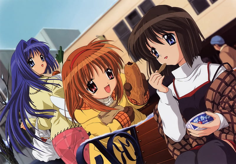 Kanon, shiori, nayuki, ayu, anime girl, HD wallpaper